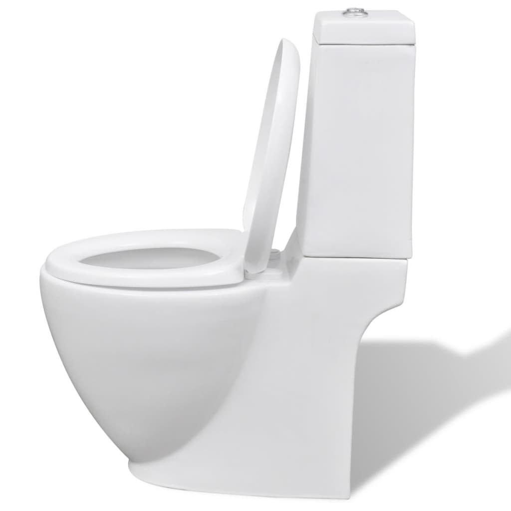 White Ceramic Toilet & Bidet Set