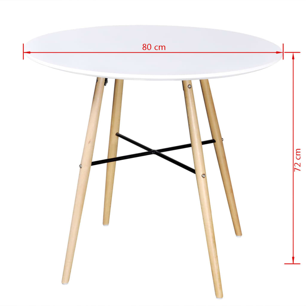 vidaXL Dining Table MDF Round White