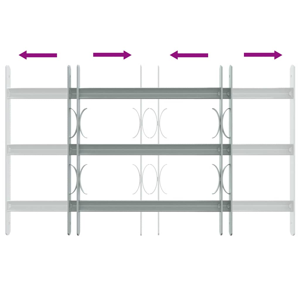 Adjustable Security Grille for Windows with 3 Crossbars 500-650 mm
