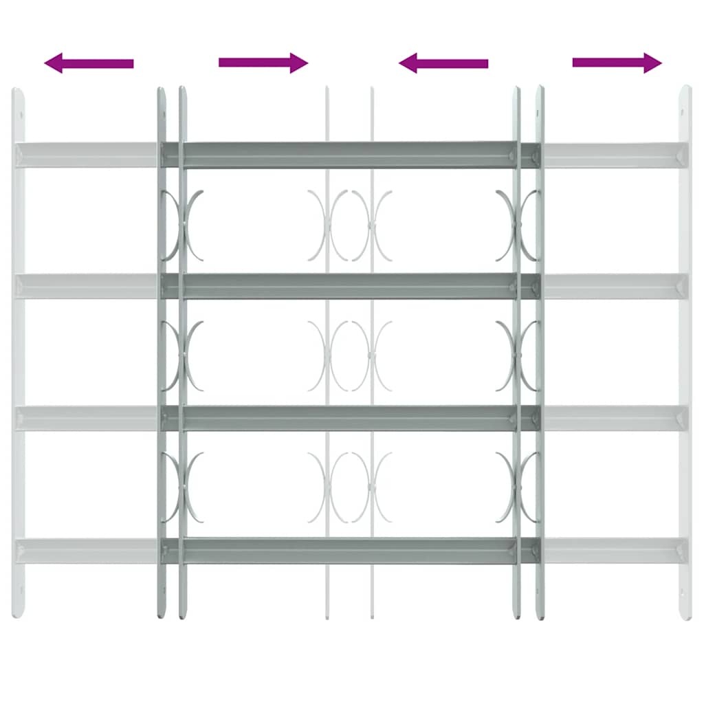 Adjustable Security Grille for Windows with 4 Crossbars 500-650 mm