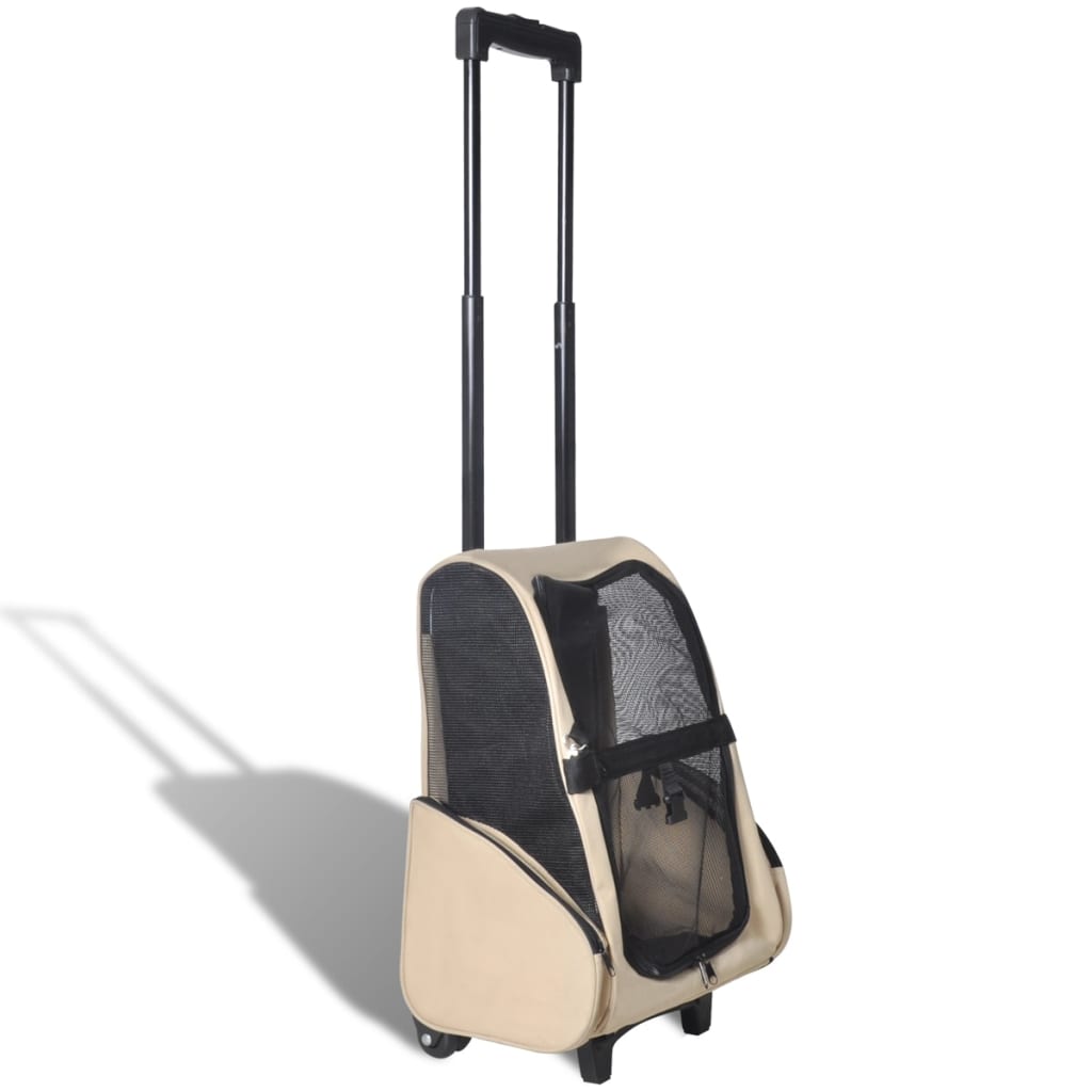 vidaXL Foldable Multipurpose Pet Trolley Beige