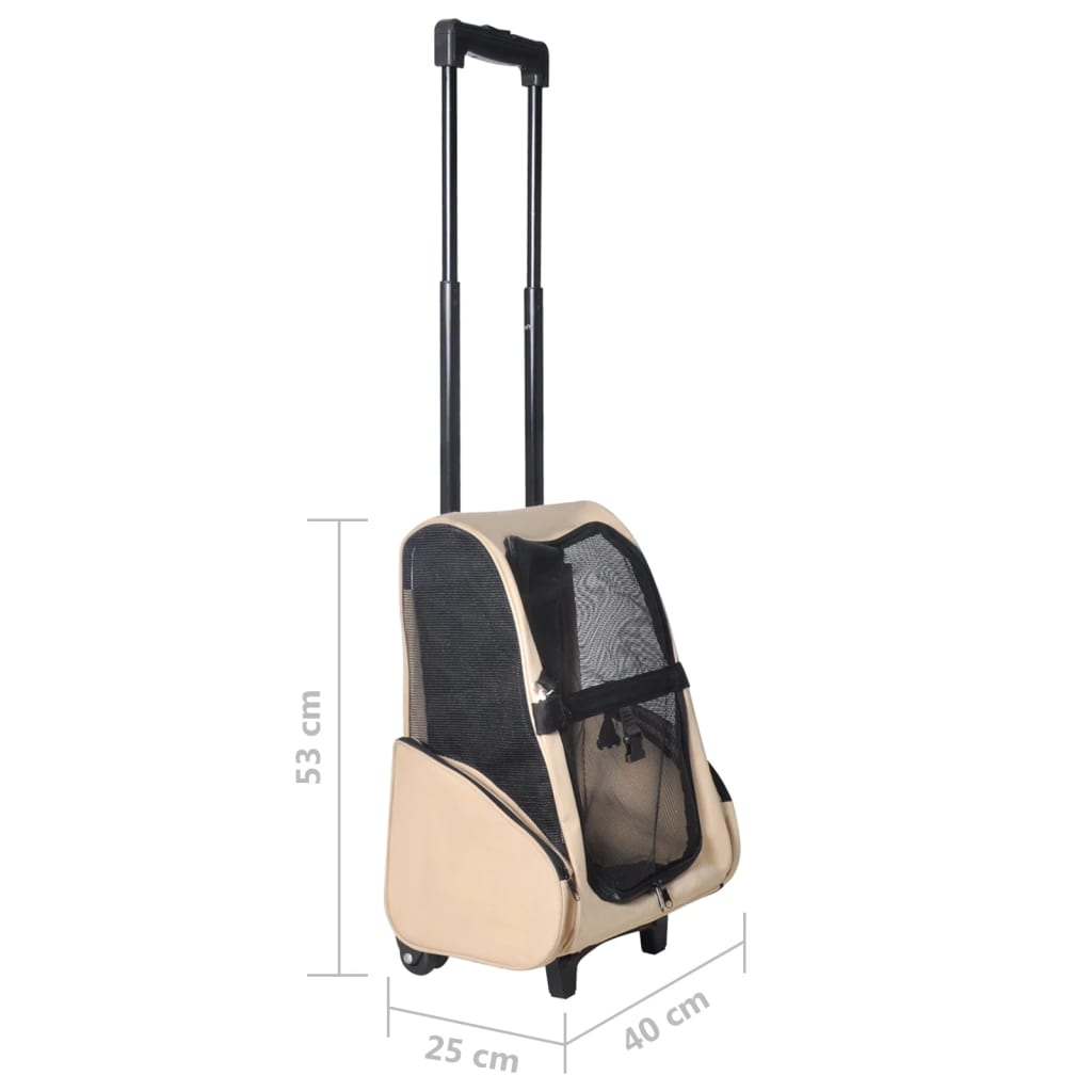 vidaXL Foldable Multipurpose Pet Trolley Beige