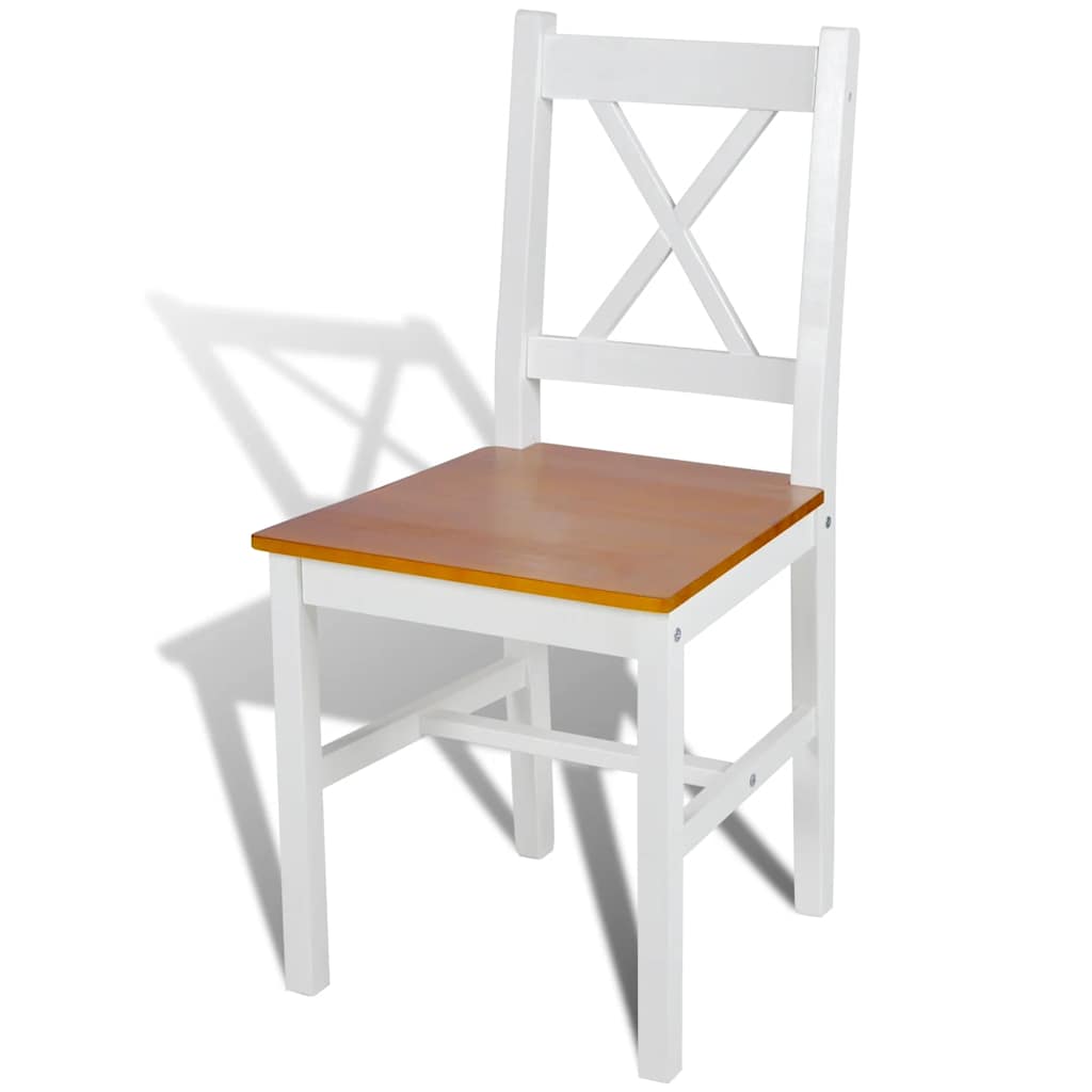 Dining Chairs 2 pcs White Pinewood