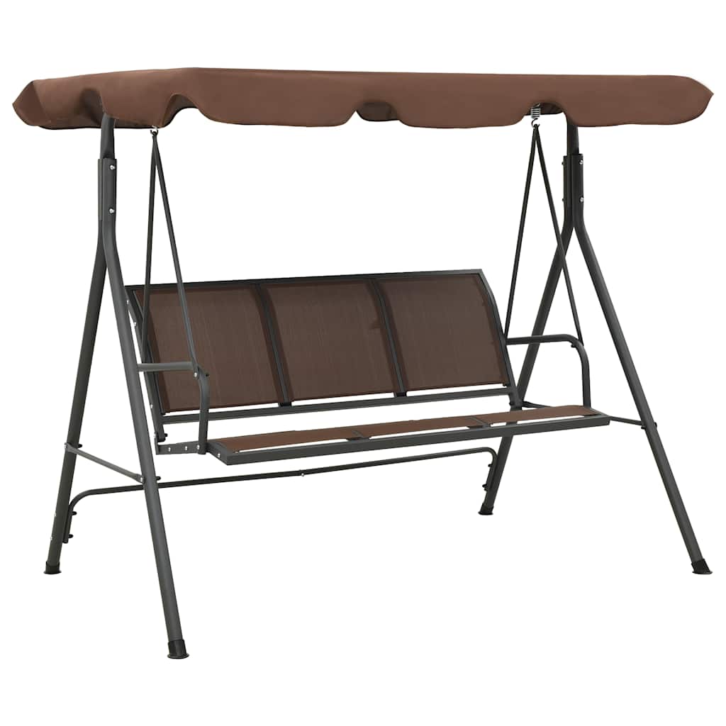 41422 vidaXL Garden Swing Bench with Canopy Coffee