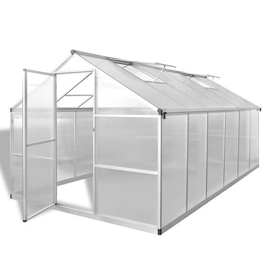 vidaXL Reinforced Aluminium Greenhouse with Base Frame 9.025 m²