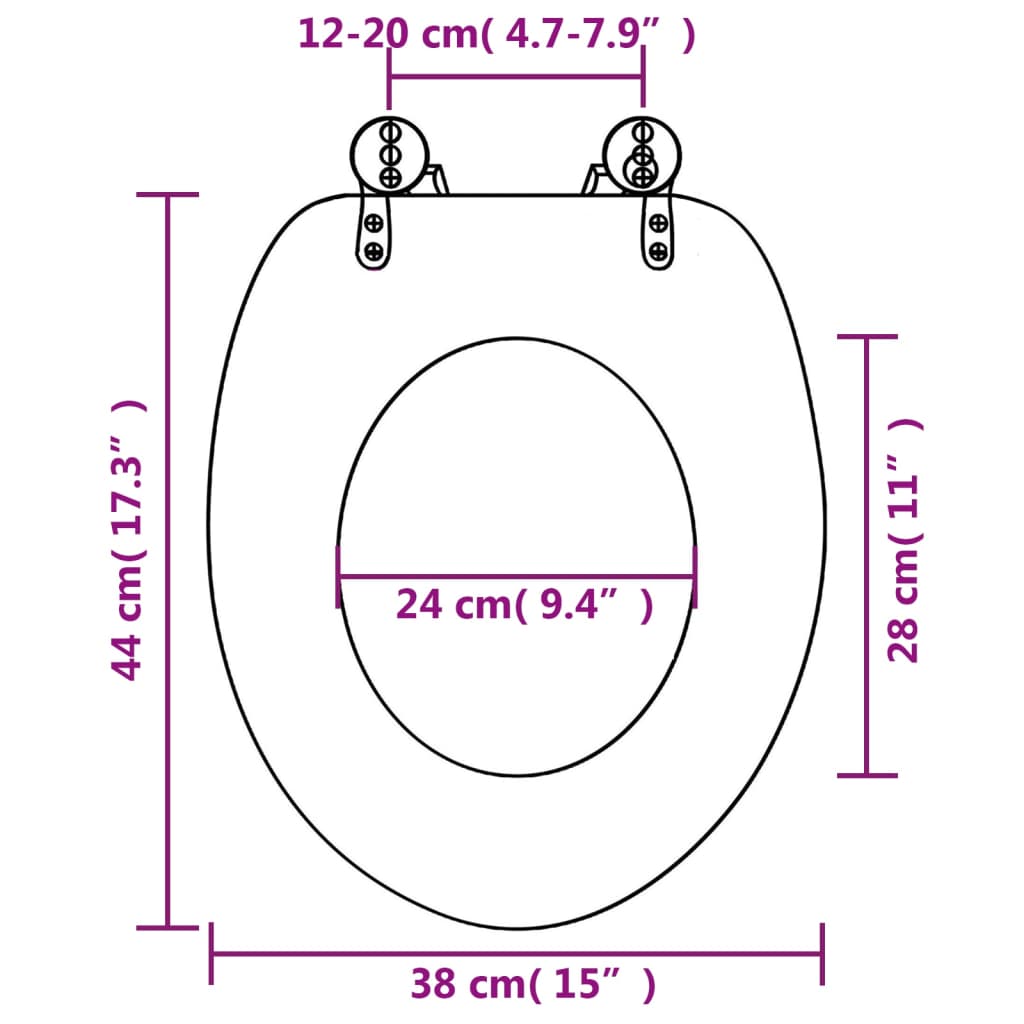 Toilet Seat with MDF Lid New York Design