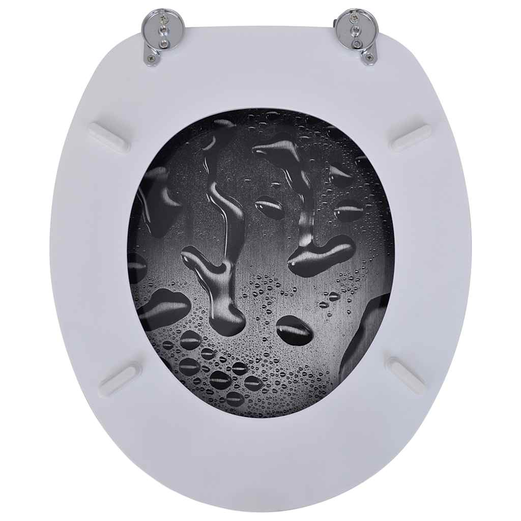 Toilet Seat with MDF Lid Water Drop Design