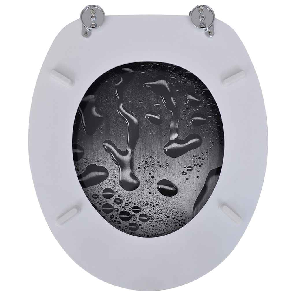Toilet Seat with MDF Lid Water Drop Design