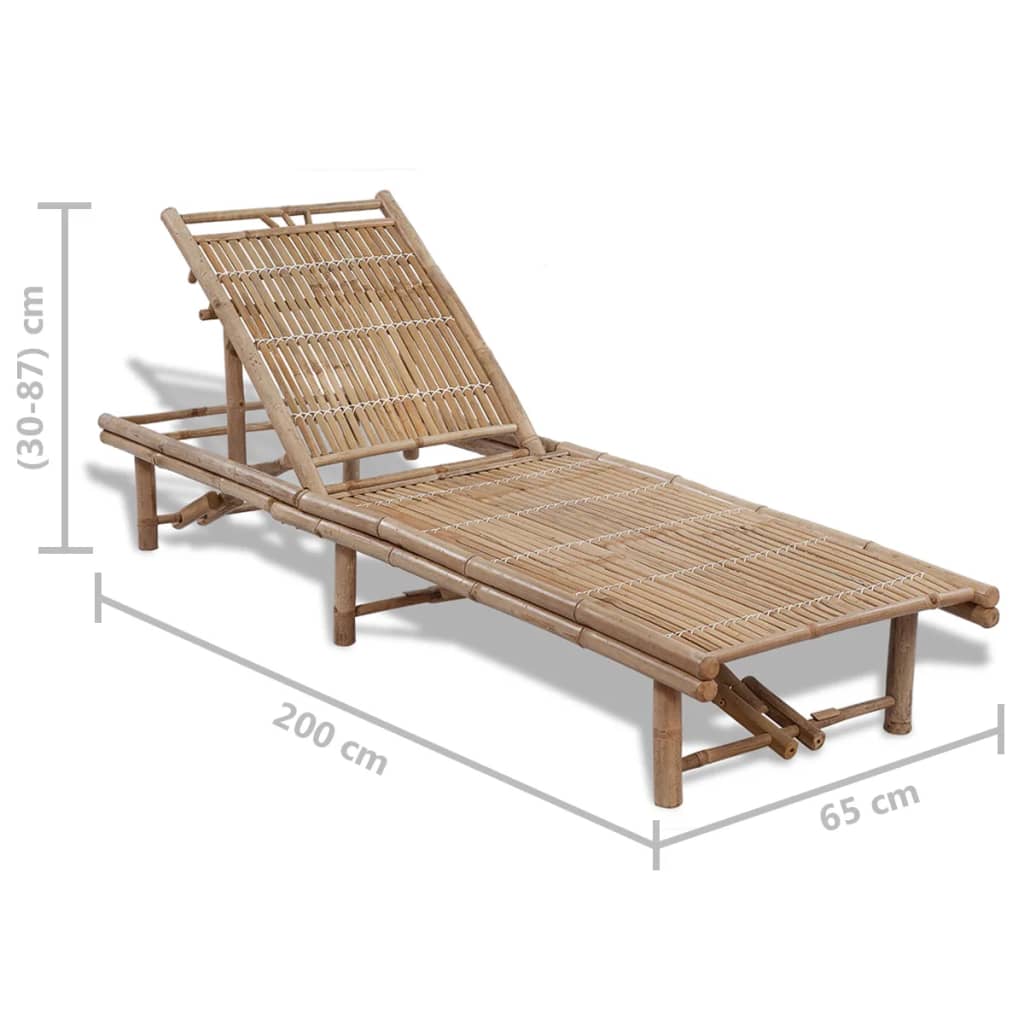 vidaXL Sun Lounger Bamboo