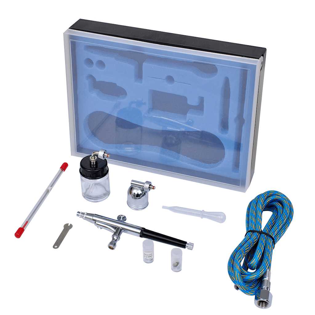 Airbrush Set with Glass Jar 0.2 / 0.3 / 0.5 mm Nozzles