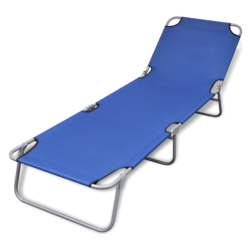 Sun Lounger | Blue | Powder-coated Steel Frame, Polyester Fabric
