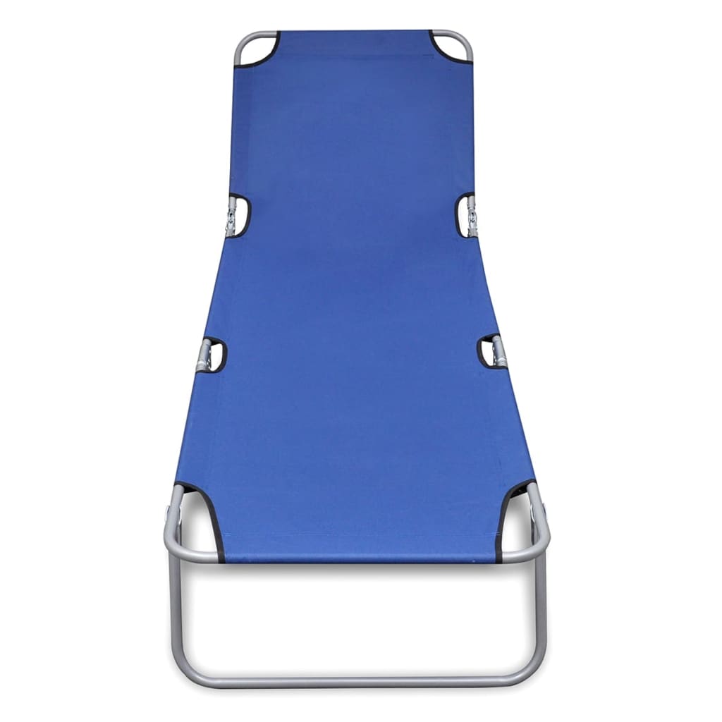 Sun Lounger | Blue | Powder-coated Steel Frame, Polyester Fabric