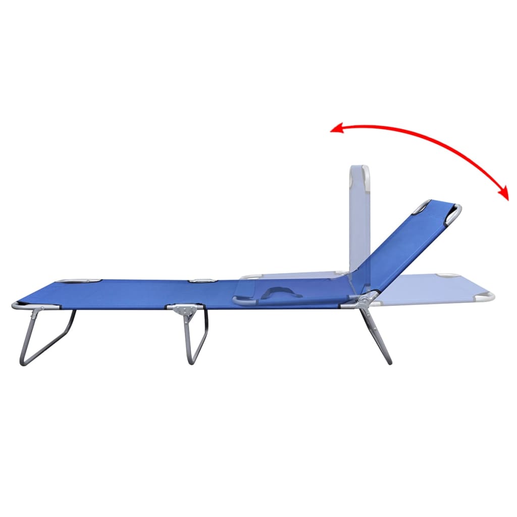 Sun Lounger | Blue | Powder-coated Steel Frame, Polyester Fabric
