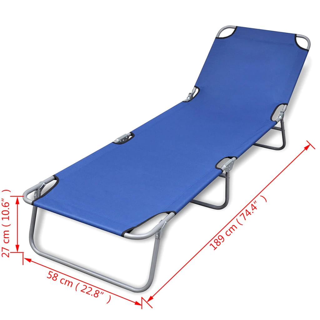 Sun Lounger | Blue | Powder-coated Steel Frame, Polyester Fabric