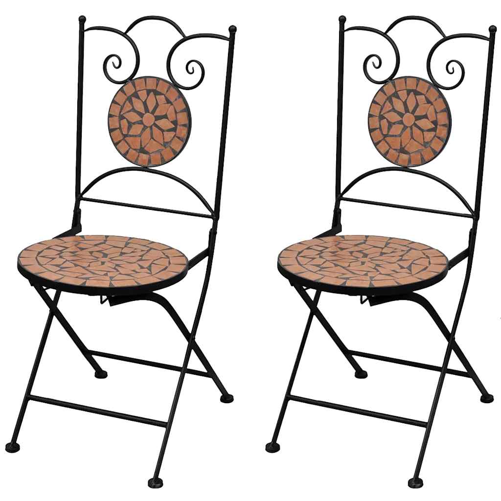 Garden Chair | Set of 2 | Terracotta | Powder-coated iron, Ceramic