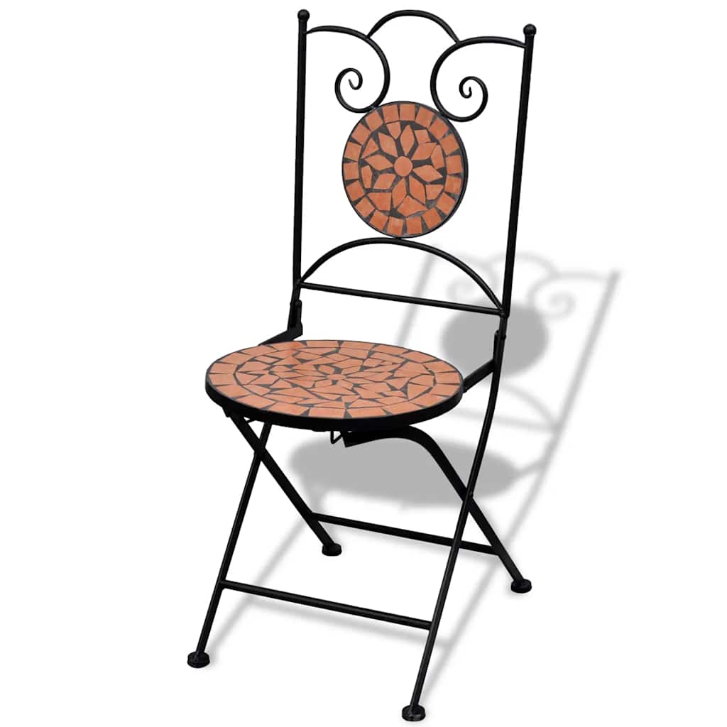Garden Chair | Set of 2 | Terracotta | Powder-coated iron, Ceramic