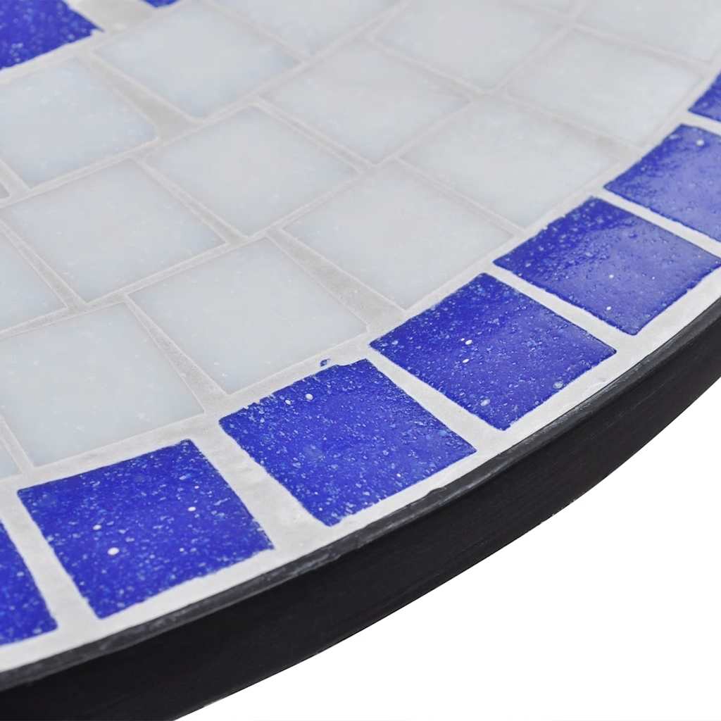 41530 vidaXL Bistro Table Blue and White 60 cm Mosaic