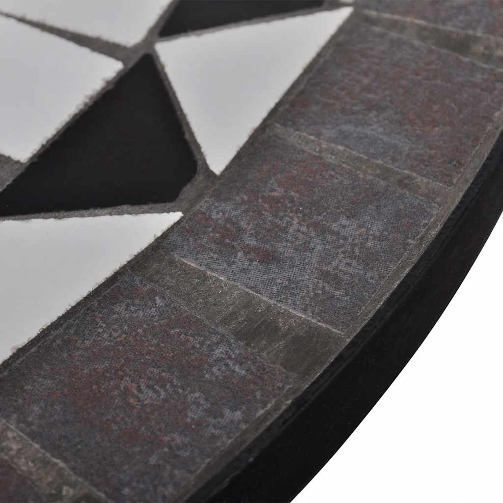 41532 vidaXL Bistro Table Black and White 60 cm Mosaic