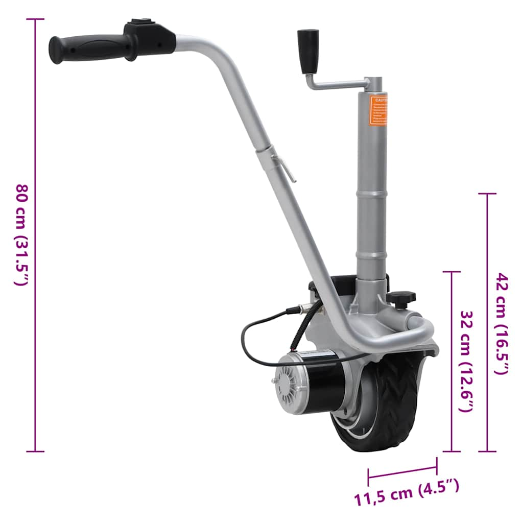 vidaXL Aluminium Motorised Jockey Wheel Trailer Mover 12 V 350 W