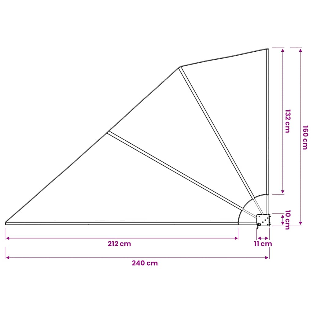 Collapsible Balcony Side Awning Grey 160x240 cm