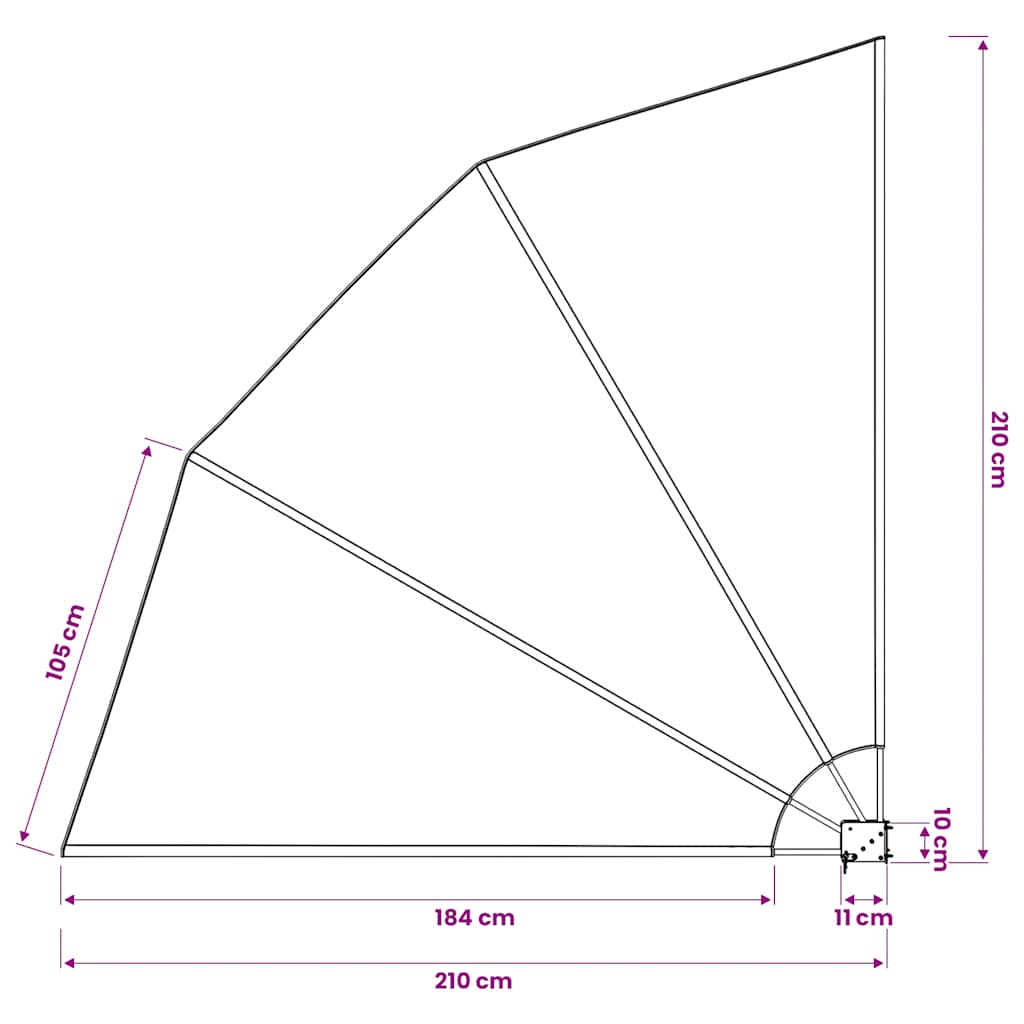 Collapsible Balcony Side Awning Cream 210x210 cm