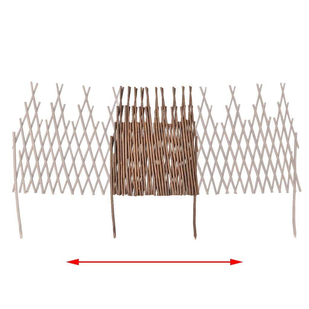 vidaXL Willow Trellis Fence 5 pcs