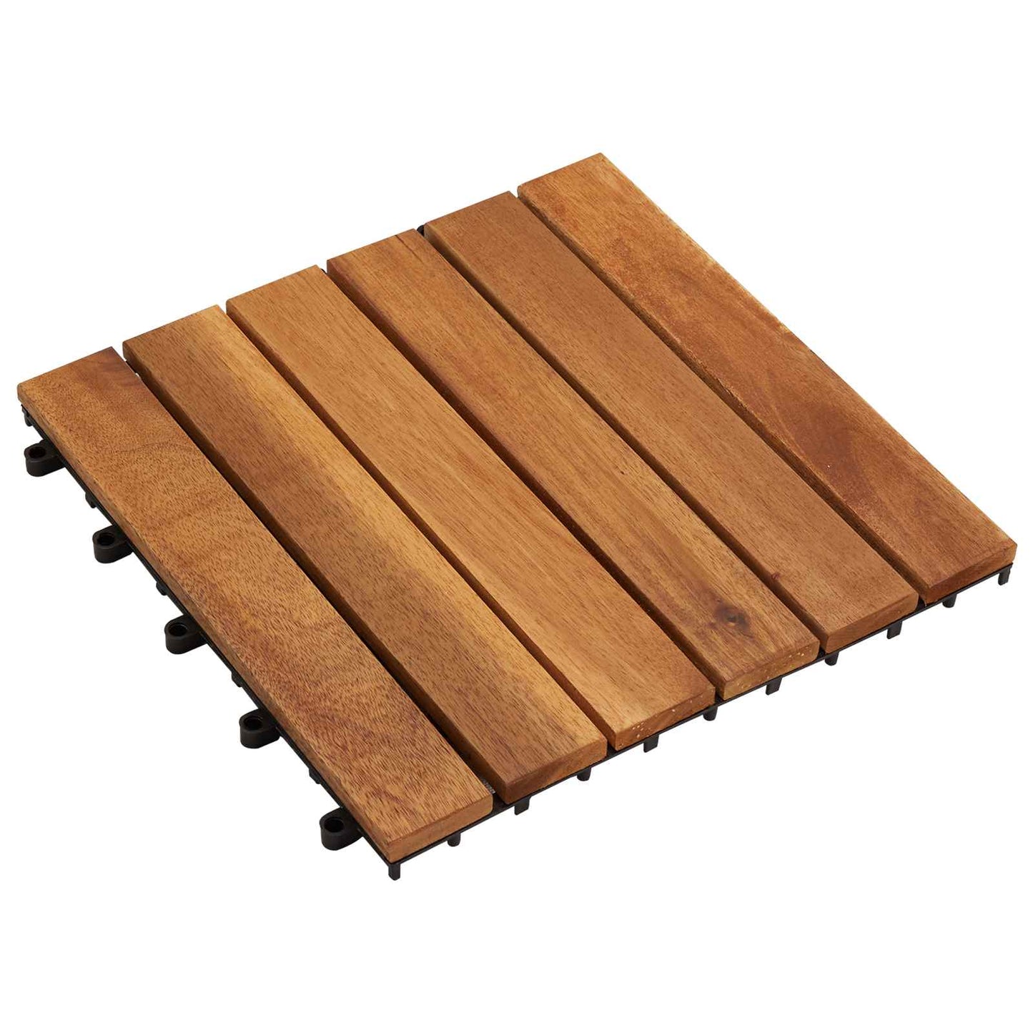 Decking Tile 10 pcs Brown 30 x 30 cm Acacia Hardwood