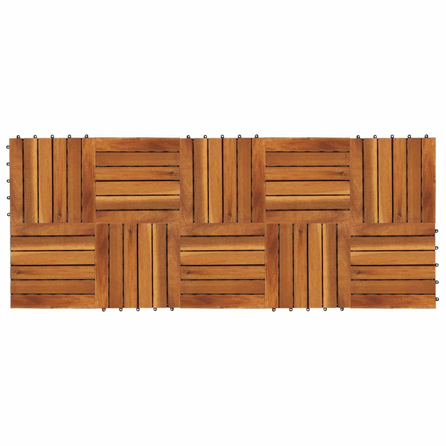 Decking Tile 10 pcs Brown 30 x 30 cm Acacia Hardwood