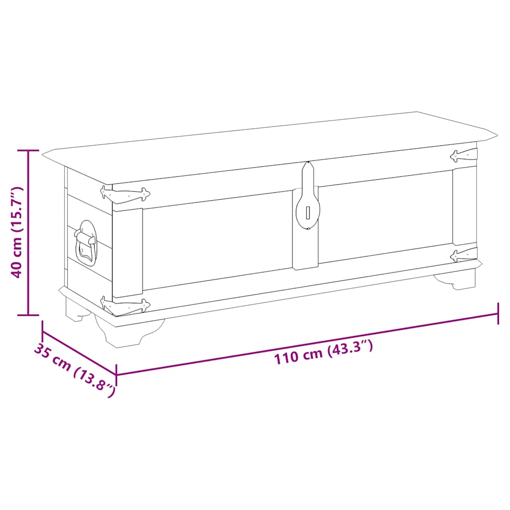 Storage Chest Rough Mango Wood