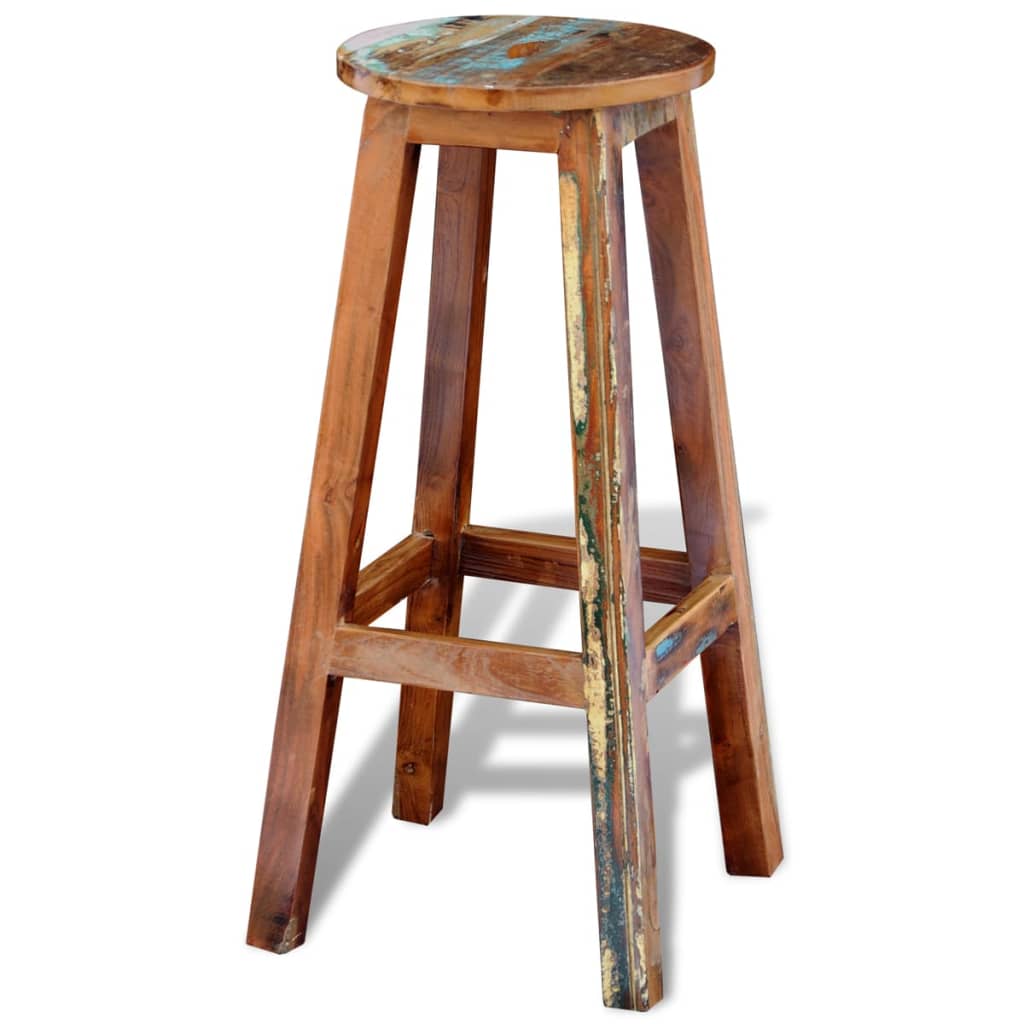 vidaXL Bar Stool Solid Reclaimed Wood