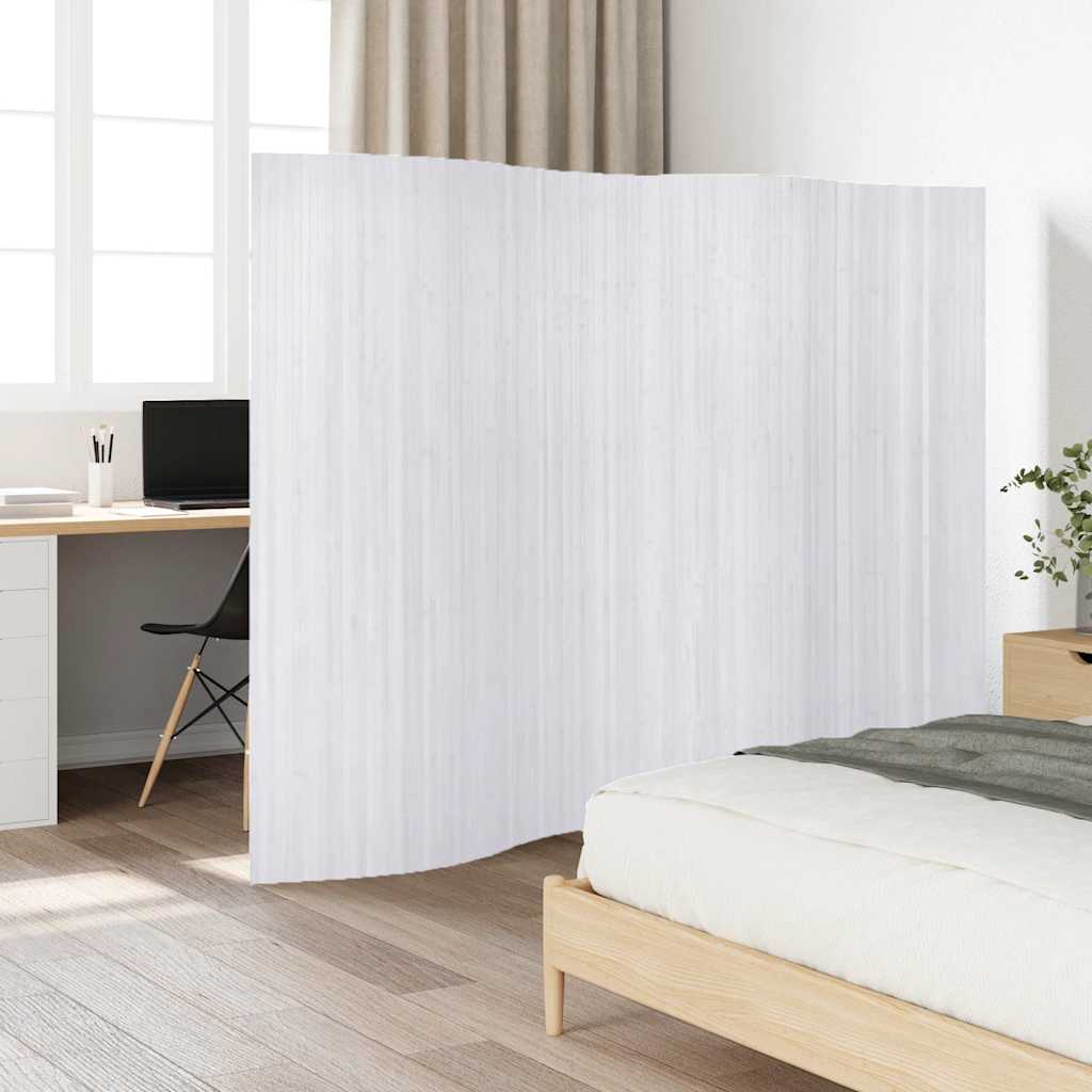 Room Divider Bamboo White Width 250 cm Height 165 cm