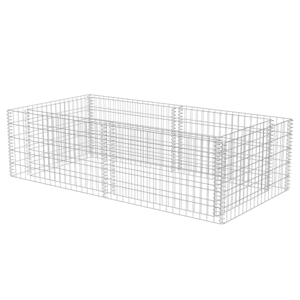 vidaXL Gabion Planter Galvanised Steel 180x90x50 cm