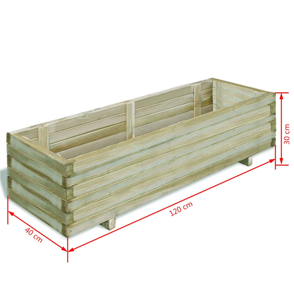 vidaXL Raised Bed 120x40x30 cm Wood Rectangular