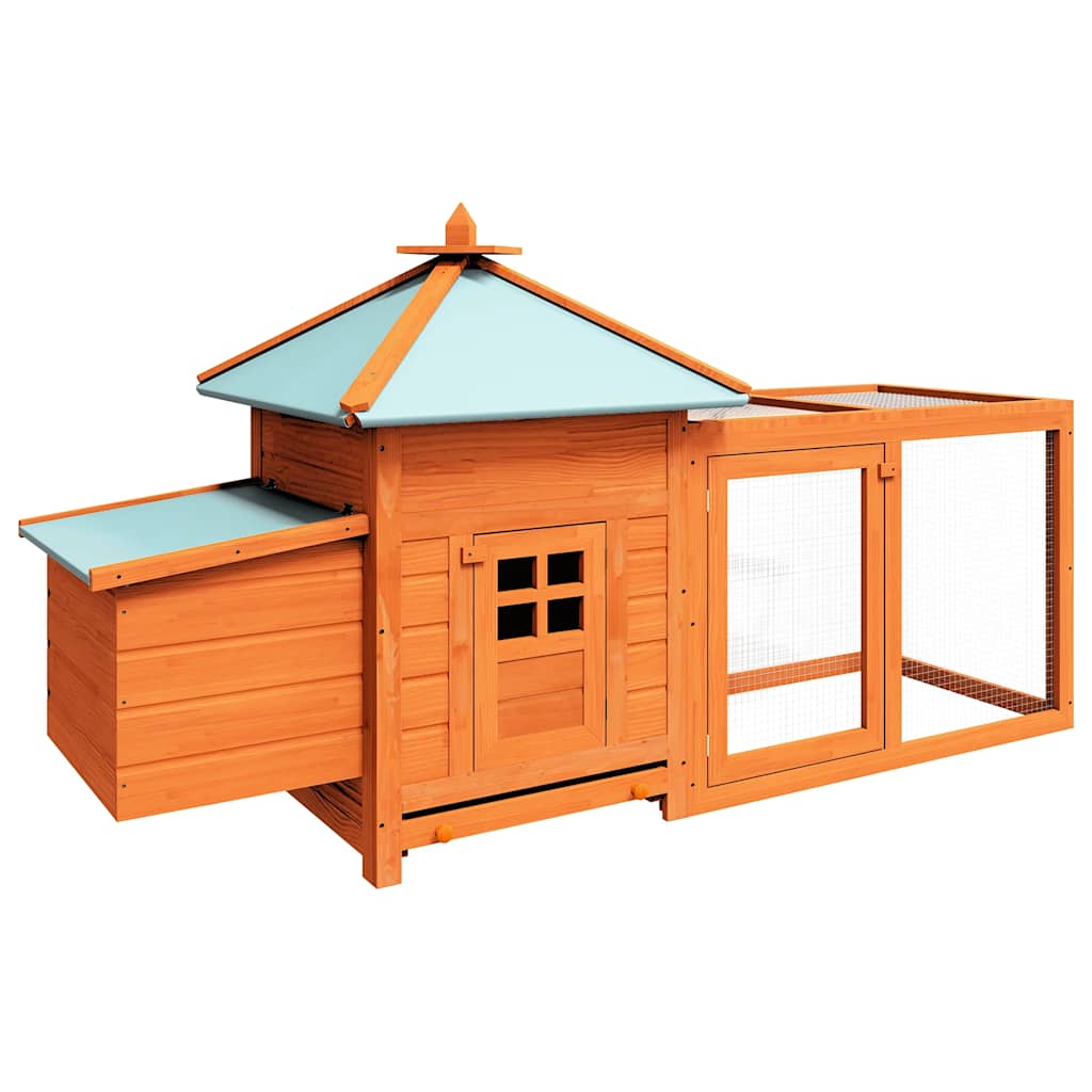 Chicken Coop | Brown | Solid firwood, plywood, galvanised steel | Large