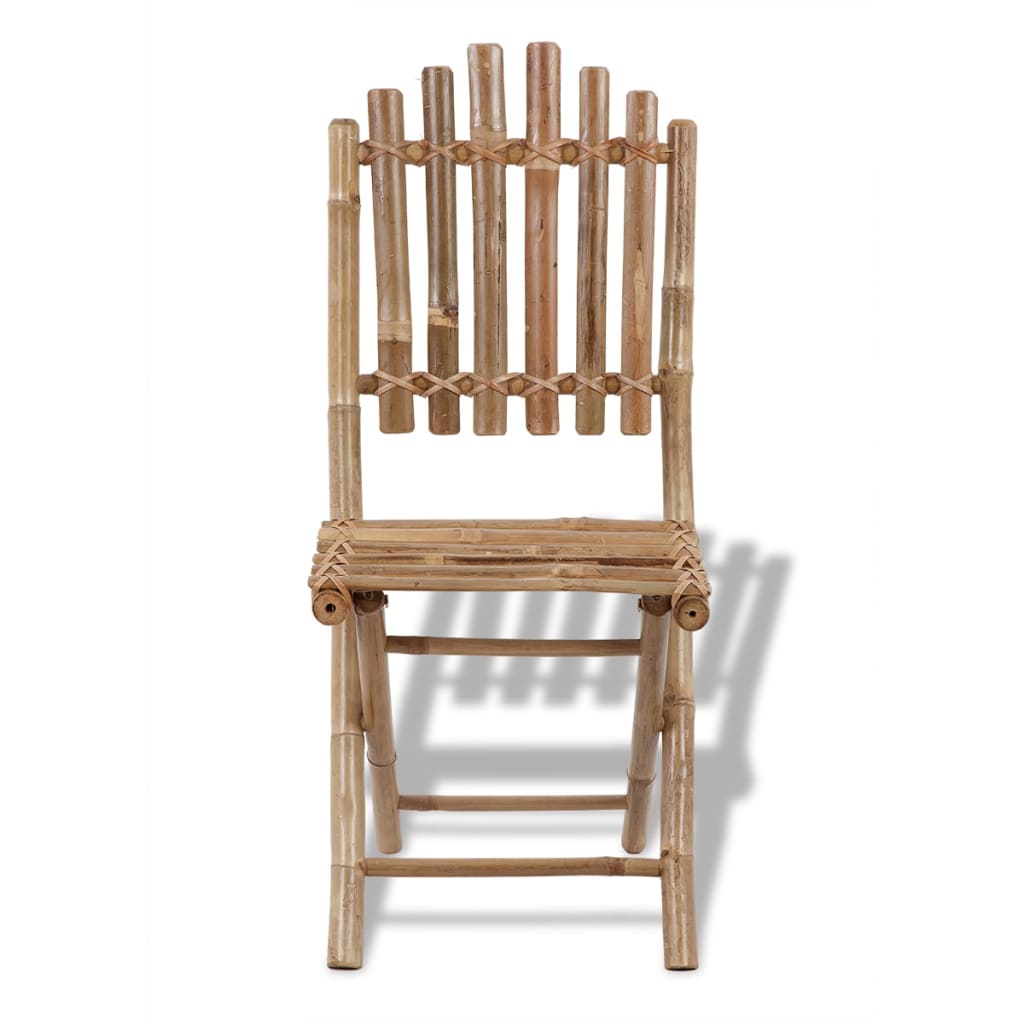 Garden Chair | Set of 4 | Natural Bamboo | Solid Bamboo | Medium