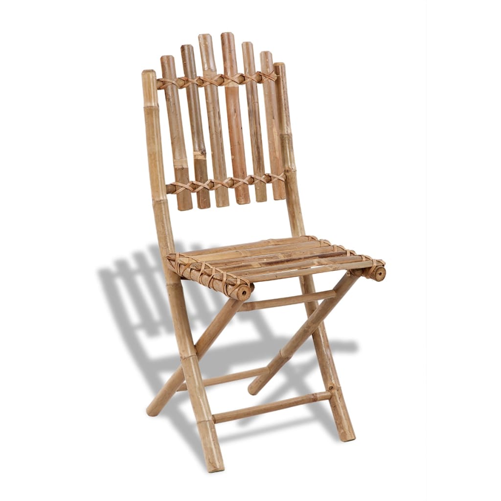 Garden Chair | Set of 4 | Natural Bamboo | Solid Bamboo | Medium