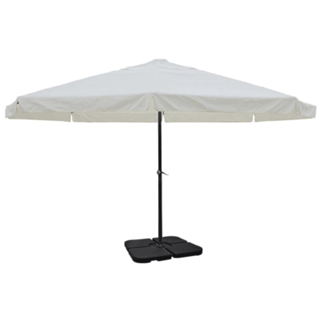 vidaXL Aluminium Garden Parasol with Portable Base White