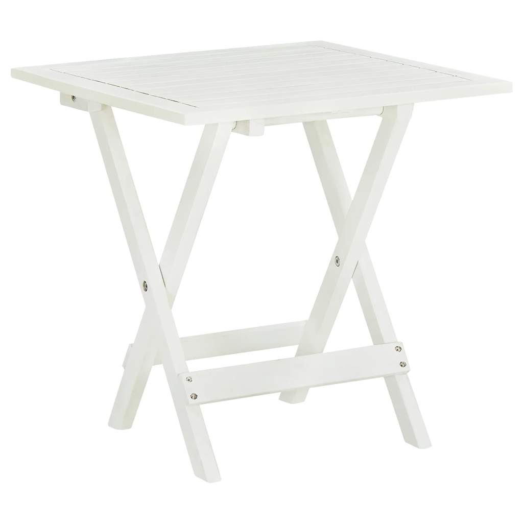 41436 vidaXL Bistro Table White 46x46x47 cm Solid Acacia Wood