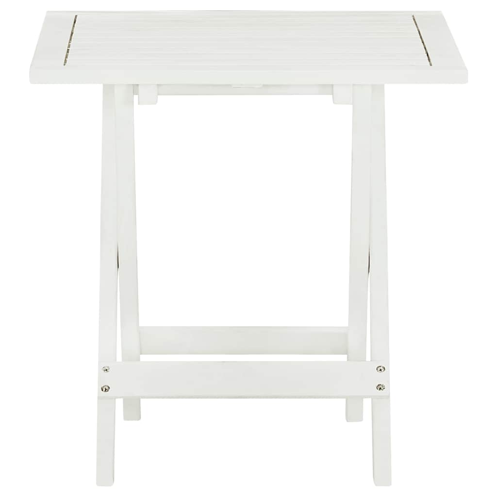 41436 vidaXL Bistro Table White 46x46x47 cm Solid Acacia Wood
