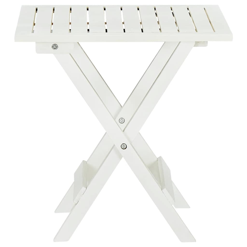 41436 vidaXL Bistro Table White 46x46x47 cm Solid Acacia Wood