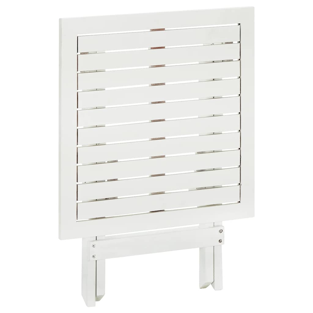 41436 vidaXL Bistro Table White 46x46x47 cm Solid Acacia Wood