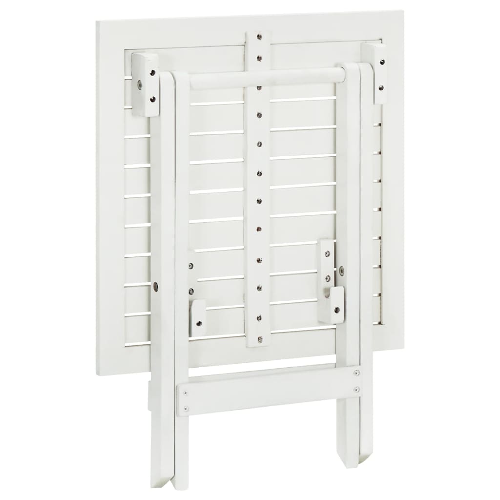 41436 vidaXL Bistro Table White 46x46x47 cm Solid Acacia Wood