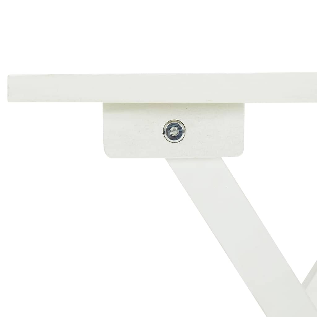 41436 vidaXL Bistro Table White 46x46x47 cm Solid Acacia Wood