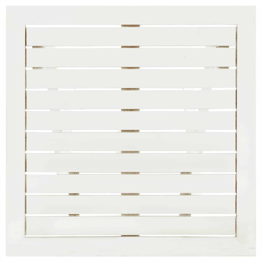 41436 vidaXL Bistro Table White 46x46x47 cm Solid Acacia Wood