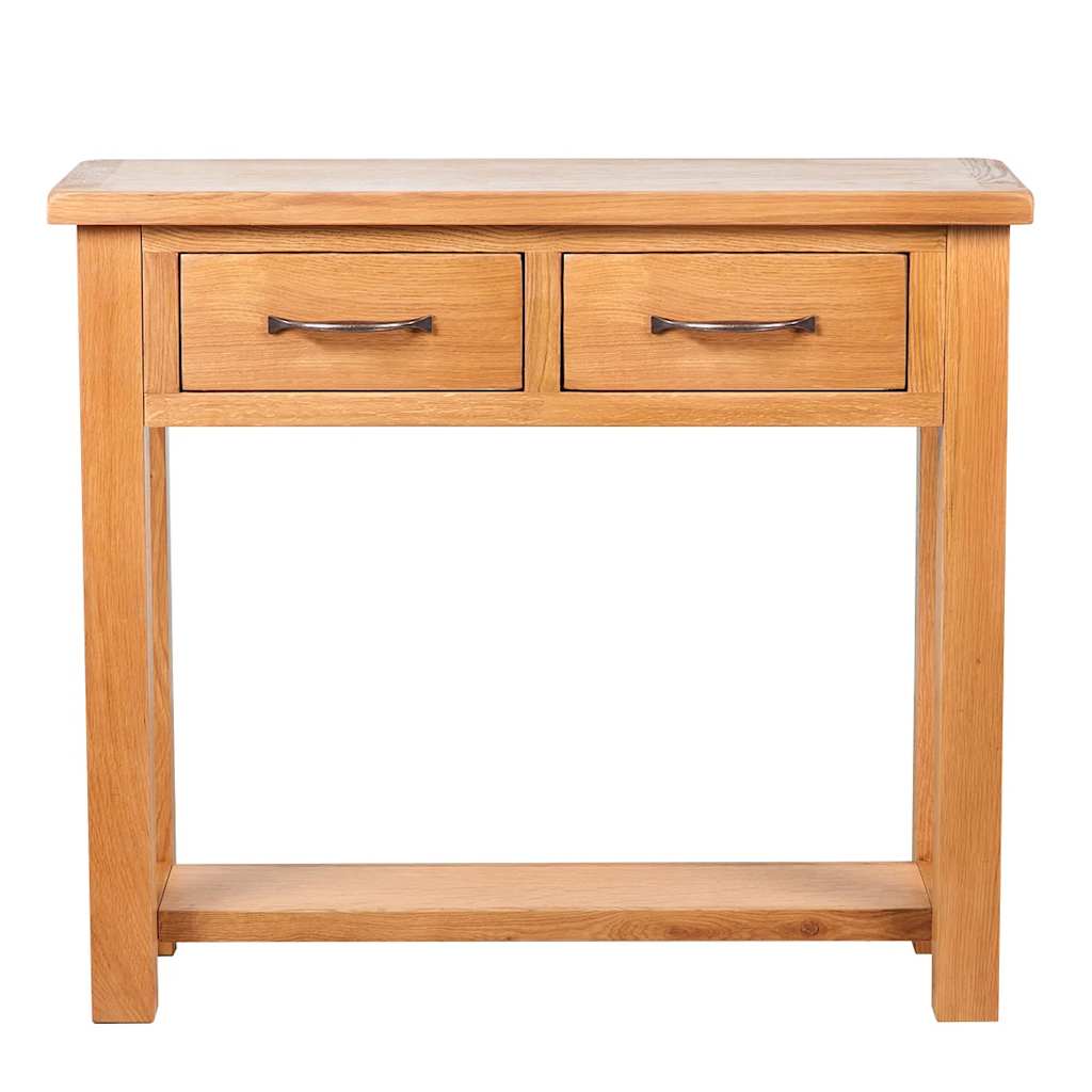 241675 vidaXL Console Table with 2 Drawers 83x30x73 cm Solid Oak Wood