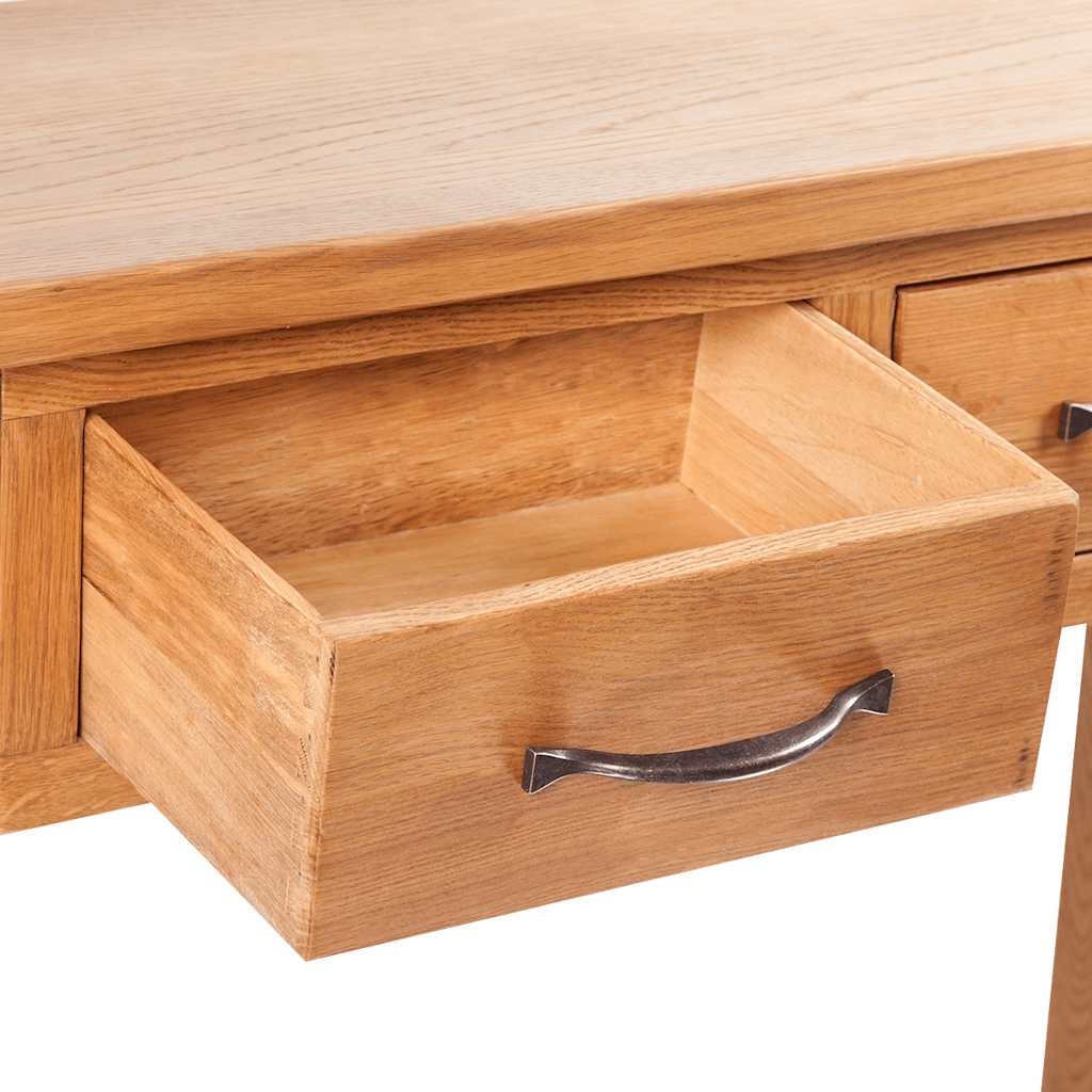241675 vidaXL Console Table with 2 Drawers 83x30x73 cm Solid Oak Wood