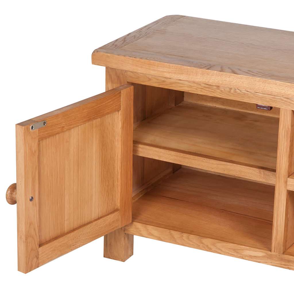 241679 vidaXL TV Cabinet 103 x 36 x 46 cm Solid Oak Wood