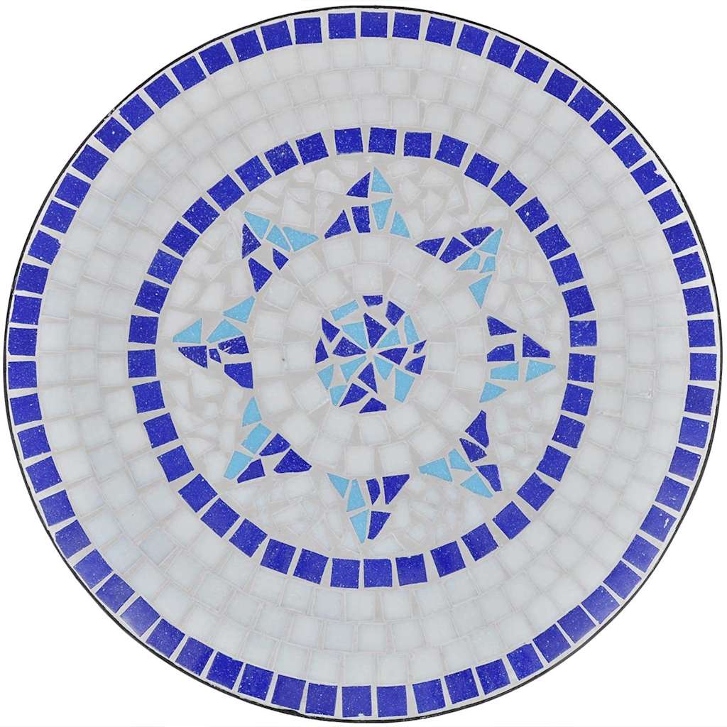Patio Furniture | Blue and White | Powder-coated iron and ceramic tile