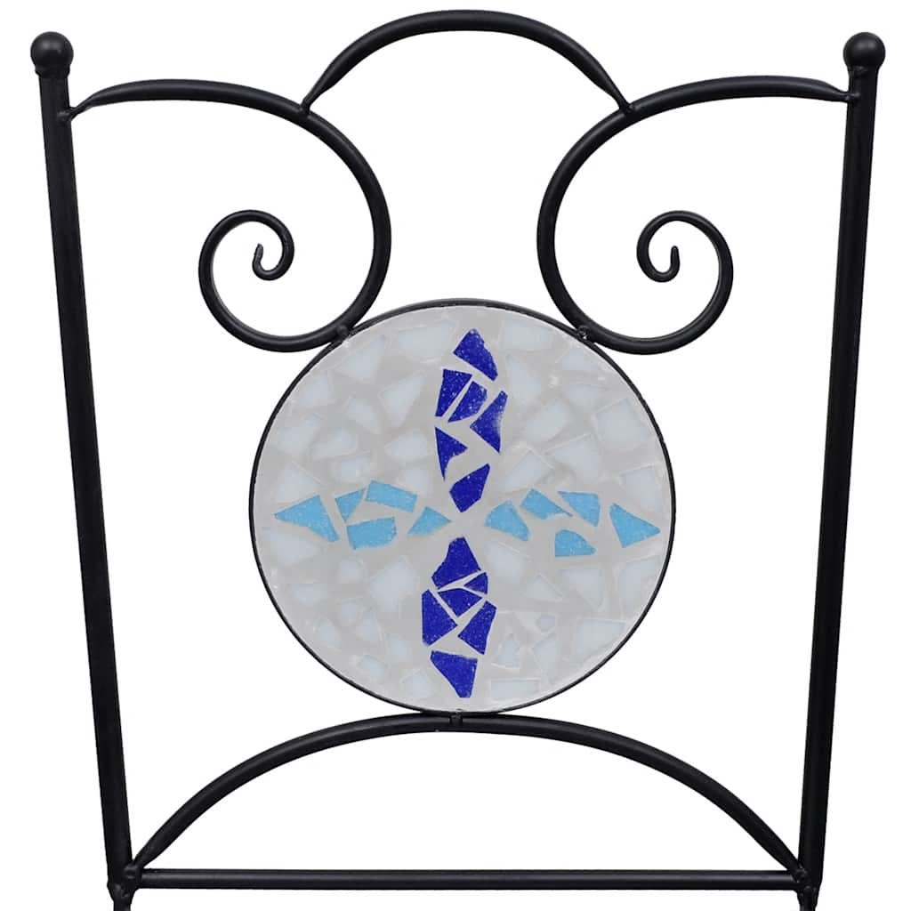 Patio Furniture | Blue and White | Powder-coated iron and ceramic tile