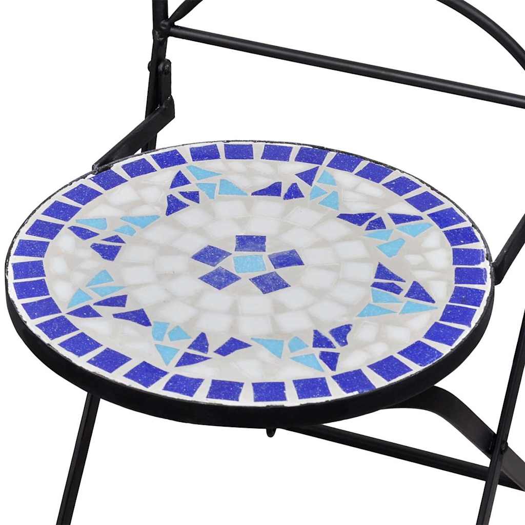 Patio Furniture | Blue and White | Powder-coated iron and ceramic tile